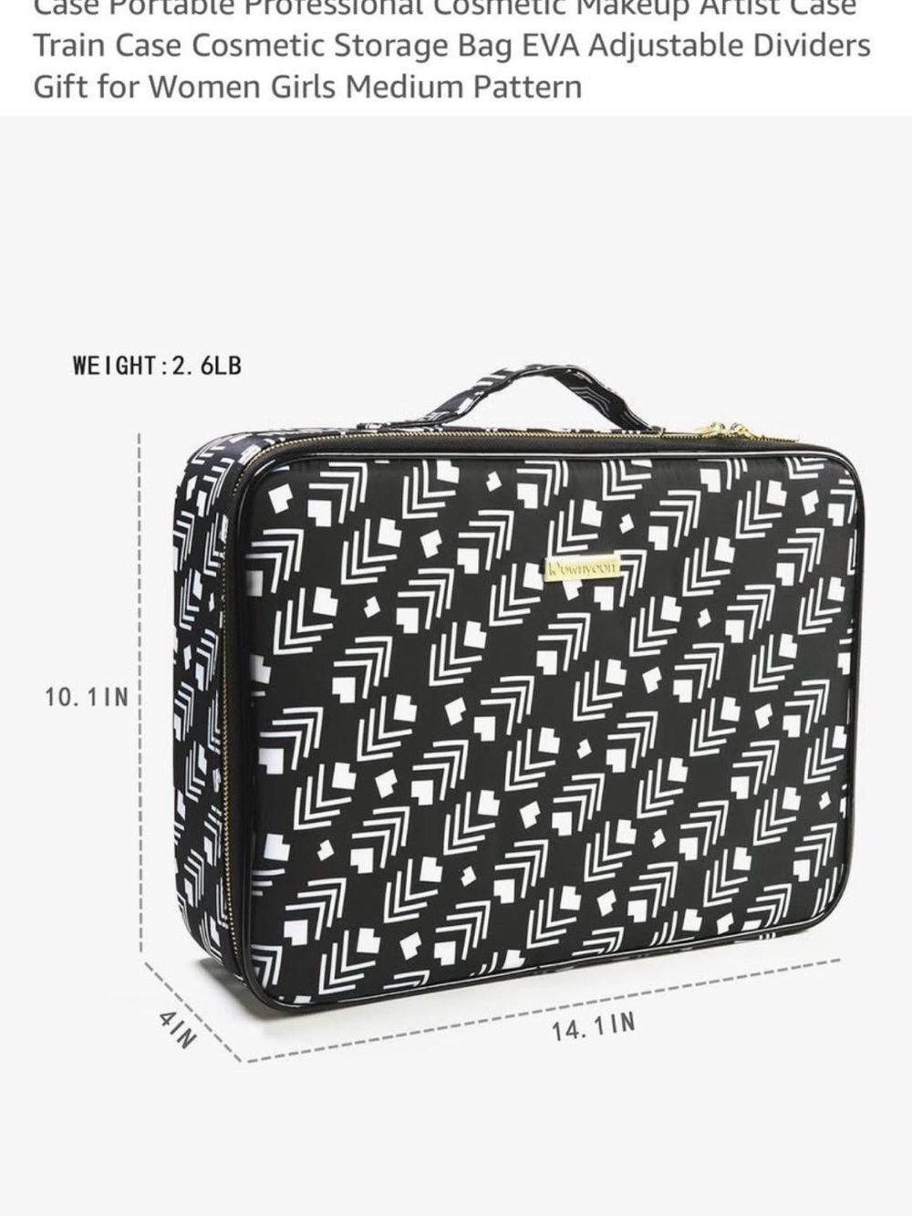 Black & White Patterned Travel Makeup Case for women- Stylish Carry Bag